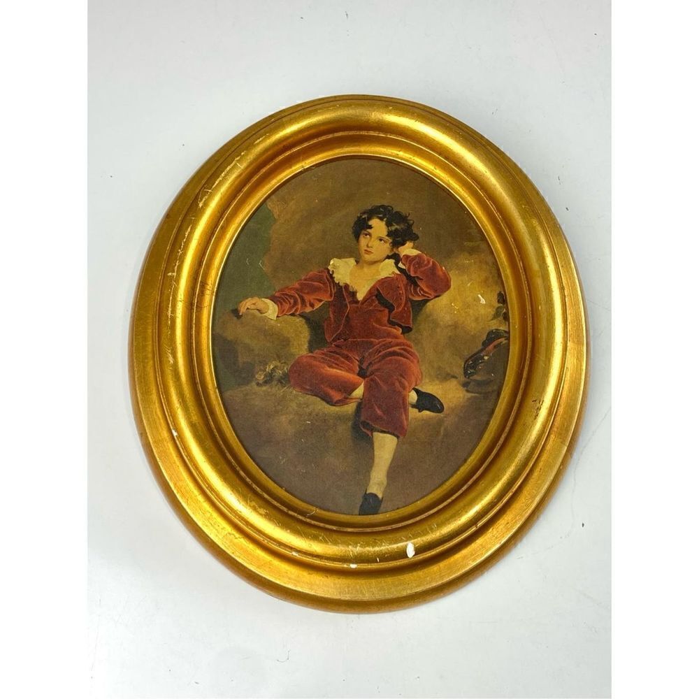 Antique Master Lambton The Red Boy Sir Thomas Lawrence Framed Print on Board G15